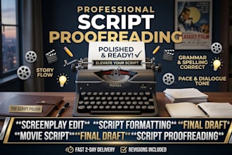 edit, format, and proofread your script