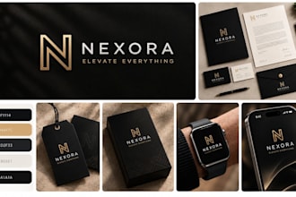 design modern minimalist logo,full branding kit, brand identity social media kit