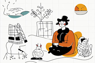 create doodle art illustrations for anything