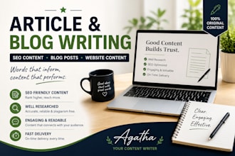 write high quality articles, blogs post, and website content