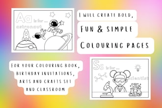 create fun and simple colouring pages for children