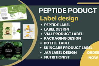 design peptide vial product label sarms supplement, spray cosmetic label design
