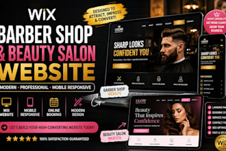 wix barber shop website , beauty salon website, landing page website