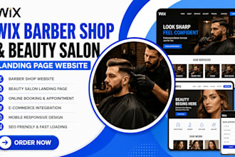 wix barber shop website , beauty salon website, landing page website