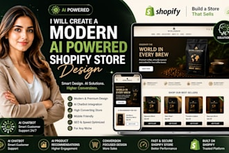 create a modern ai powered shopify store design