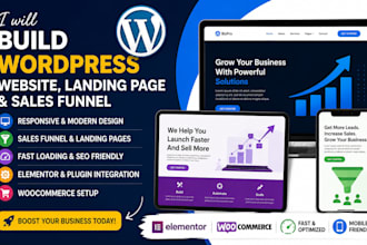 build wordpress website, wordpress landing page, wordpress sales funnel
