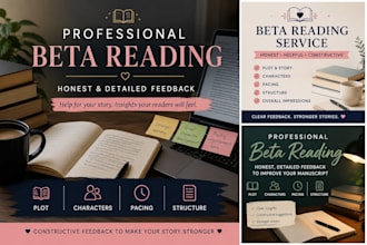 beta read your manuscript and give detailed feedback