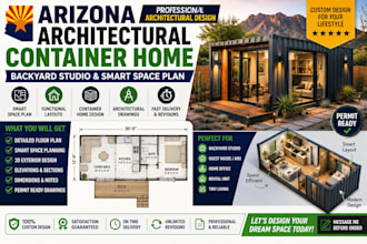 draft arizona architectural container home backyard studio and smart space plan