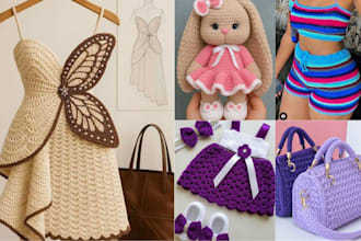 create custom amigurumi crochet pattern PDF with step by step photos and video