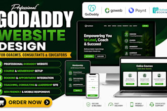 create godaddy online coach consultant self membership course leadership website