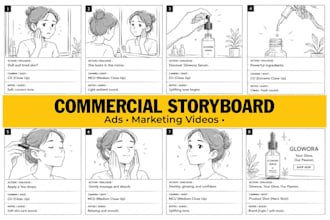 create professional commercial storyboard for ads and marketing videos
