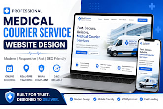medical courier service website with online booking and tracking