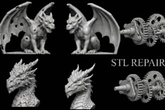 do stl file editing, fix mesh errors, modify obj files, and optimize 3d printing