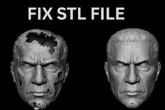 do stl file editing, fix mesh errors, modify obj files, and optimize 3d printing