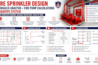 fire sprinkler design hydraulic analysis fire pump calculations standpipe system