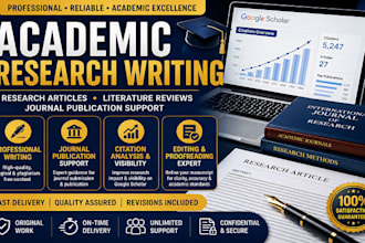 write research articles and provide academic researchgate publication support