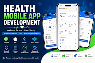 develop healthcare mobile app, fitness app, telemedicine app