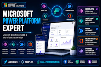 build custom microsoft power apps, sharepoint intranet, power automate workflow
