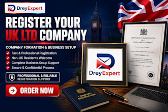 register your UK ltd company, company formation and business setup