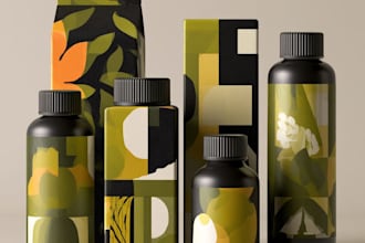 do product label design, pouch label and box packaging