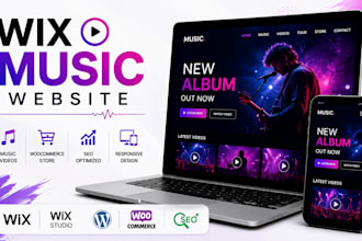 build wix music video website, wix studio website, SEO, woocommerce, wordpress