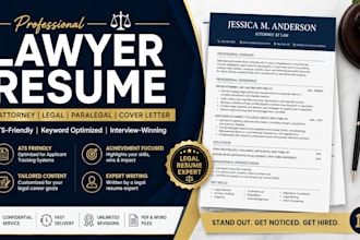 write a professional lawyer resume, attorney resume and linkedin profile