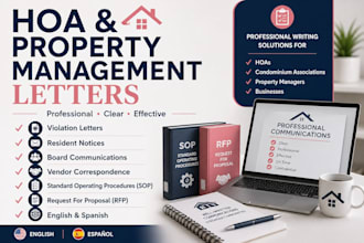 write hoa, condominium and property management letters