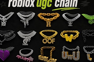 create custom roblox ugc chain, necklace, pendant, and accessory in blender