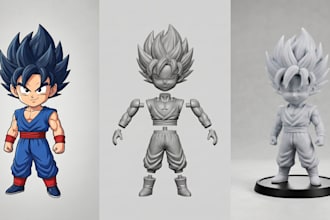 covert 2d to 3d printable model, step file ,2d image to 3d printing