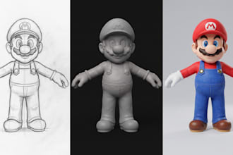 covert 2d to 3d model from image photo sketch to stl file for 3d printing