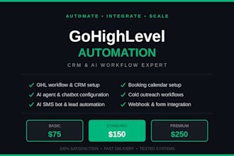 setup gohighlevel workflow, ghl ai agent, automation, CRM, and booking system