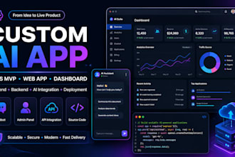 vibe code your custom ai app, saas mvp, web app or dashboard