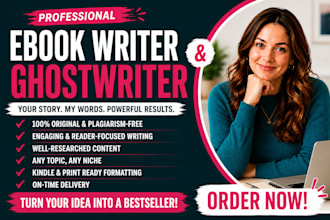 ghostwrite fiction and nonfiction book as ghostwriter, ghost book writer
