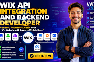do wix velo custom code, API integration, backend development and automation