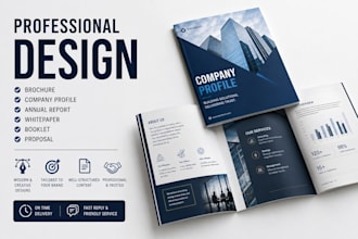 design brochure, company profile, annual report, whitepaper, booklet, proposal