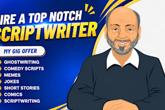 write movie script, comedy script screenplay short film script humor funny jokes