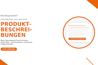 write german product descriptions and social media texts