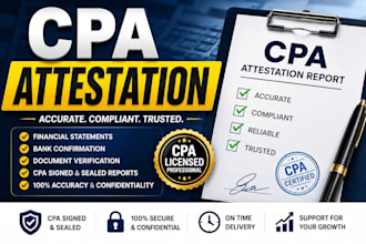 prepare professional CPA financial attestation and verification documents