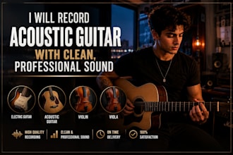 record acoustic guitar with clean, professional sound