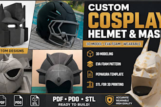 design cosplay 3d helmets anime masks sewing pepakura and eva foam templates