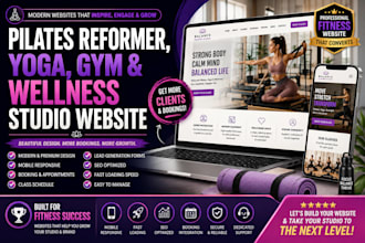 design pilates reformer website, yoga website, gym and wellness studio website