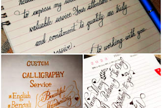 do beautiful handwritten letters, notes and custom calligraphy
