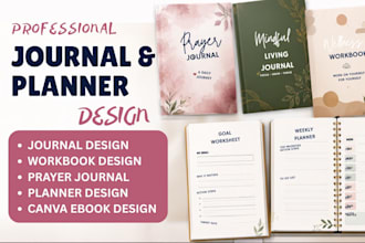 do journal design, workbook design, planner design, prayer journal