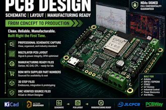 design custom pcb layout schematic gerber files iot arduino esp32  kicad  altium