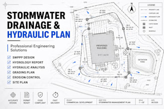 stormwater drainage hydraulic plan swppp grading hydrology report site plan