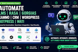 automate lms rasa gorgias kemmo crm wordpress botpress wati