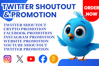 do twitter shoutout promotion to 1m USA UK tiktok fb wix ig to crypto audience
