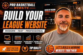 create a professional basketball league, tournament or association website