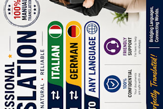 professional translate english to any language english to italian or germany