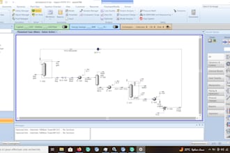 simulate and scale up lab process or research paper using aspen plus or hysys
